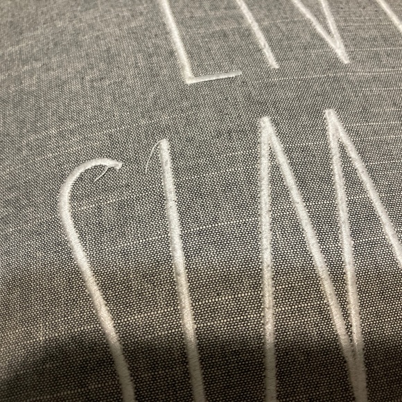 Rae Dunn Live Simply Decorative Throw Pillow - Gray linen with white lettering - Picture 4 of 8